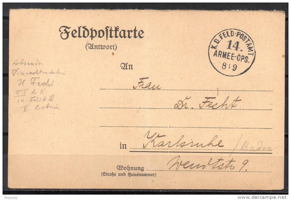 Allemagne - Feldpost - Extraordinaire lot de correspondance - 1914/18 - Rare, à voir !!!