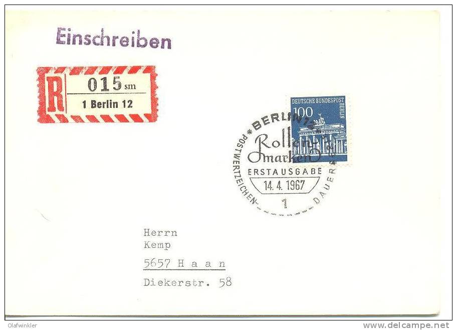 1966 Freimarken Brandenburger Tor Mi 290 / Sc 9N255 / YT 261 Brief/lettre/letter - Cartas & Documentos