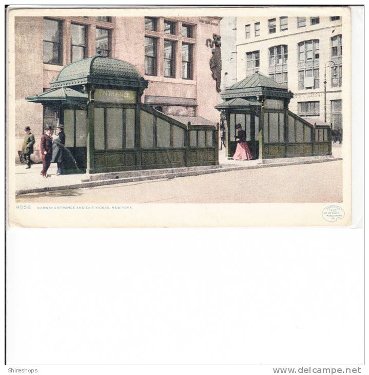 Subway Entrance And Exit Kiosks New York Postmark Times Square 1912 - Other & Unclassified