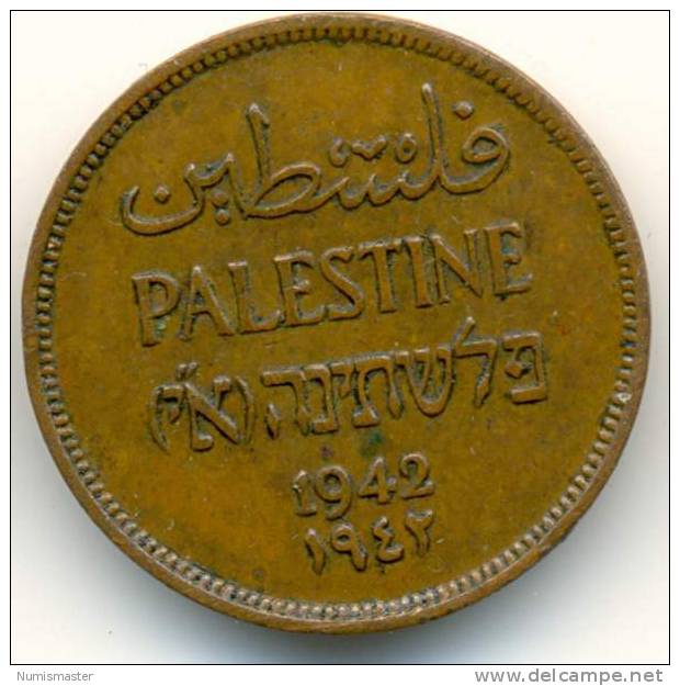 PALESTINE , 1 MIL 1942 , UNCLEANED COIN - Israël