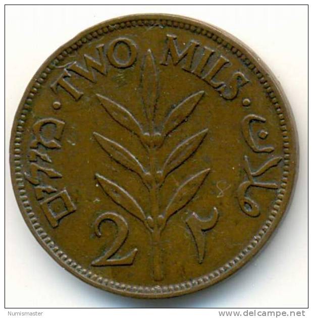 PALESTINE , 2 MILS 1927 , UNCLEANED COIN - Israel