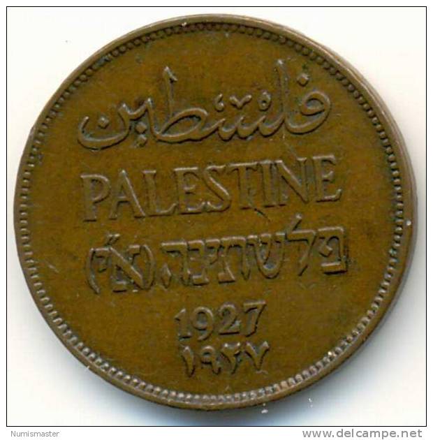 PALESTINE , 2 MILS 1927 , UNCLEANED COIN - Israël