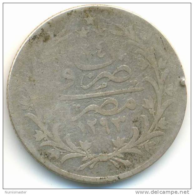 EGYPT , 5 QIRSH 1293/24, UNCLEANED SILVER COIN - Egypt