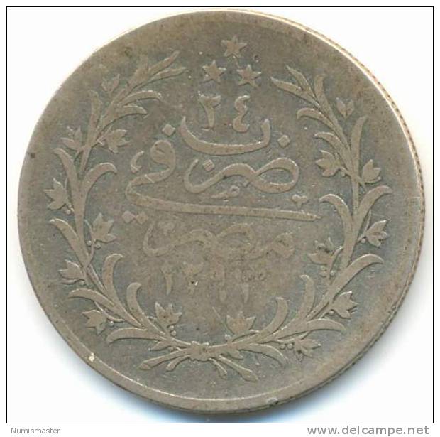 EGYPT , 10 QIRSH 1293/24, UNCLEANED SILVER COIN - Egypt