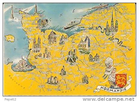 Normandie-carte Géographique-homualk -cpm - Homualk