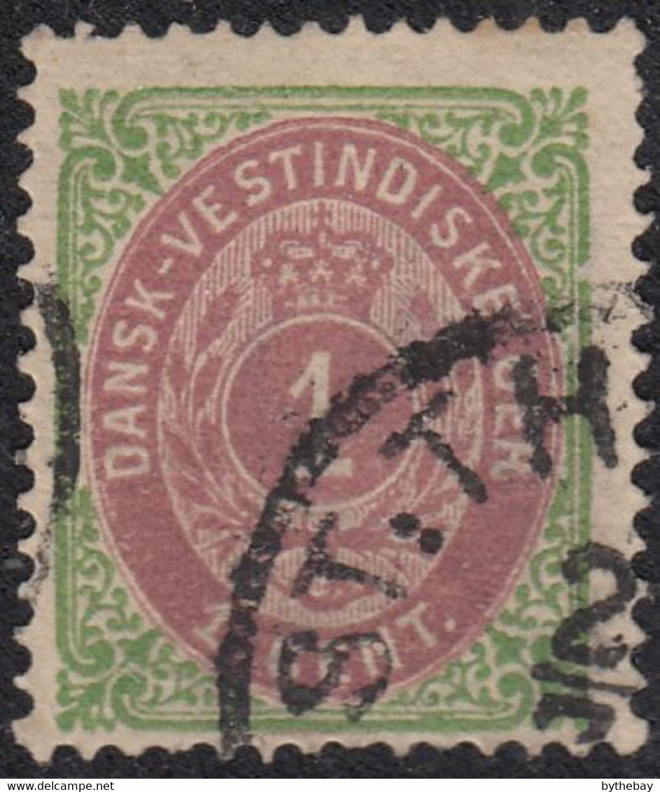 Danish West Indies Used Scott #5a 1c Numeral - Pulled Perf - Denmark (West Indies)