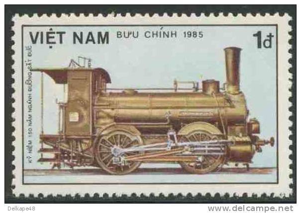 Vietnam 1985 Mi 1609 ** German Tank Locomotive (1900) - 150th Ann. German Railways / Deutsche Eisenbahn - Treinen