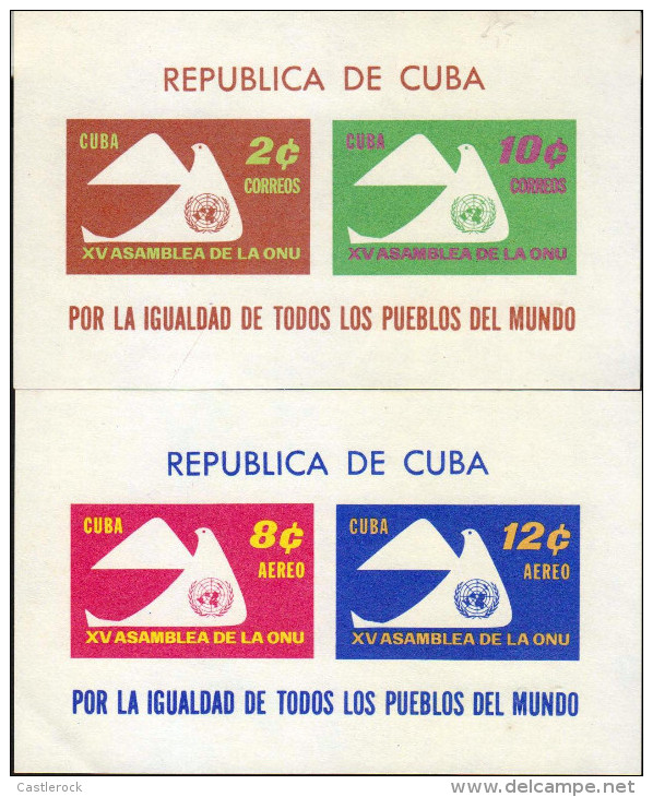 G)1961 CARIBE, DOVE-UN EMBLEM, 15TH ANNIV.(IN 1960) OF THE UN, IMPERFORATED SET OF 2, S/S, MNH - Ungebraucht