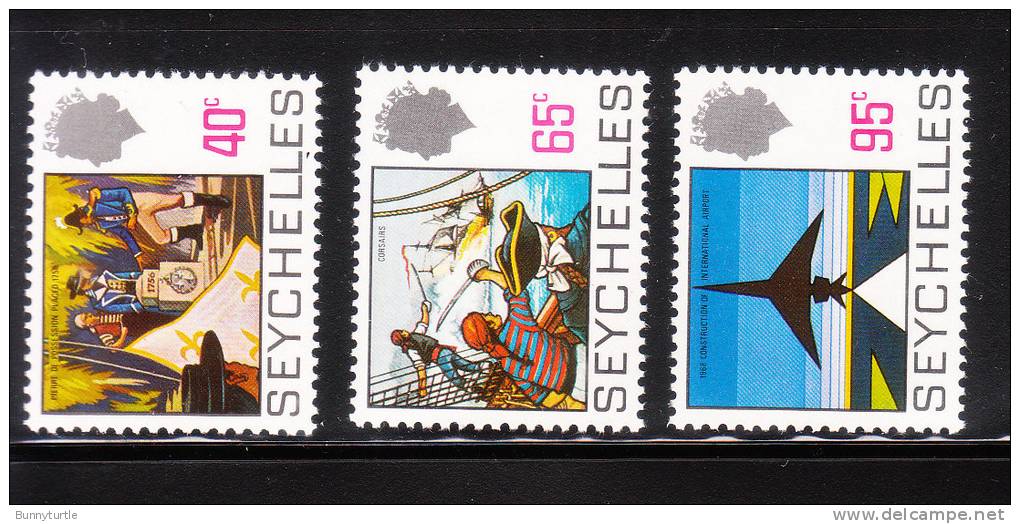 Seychelles 1969-72 QE Def Pirates Jet And Airport MNH - Seychelles (...-1976)