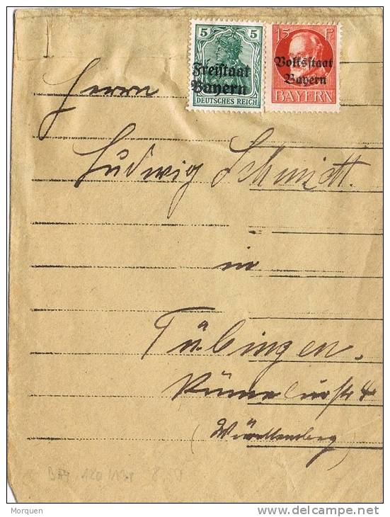 2872. Carta BEROLZHEIM (Bayern) A Tubingen - Covers & Documents