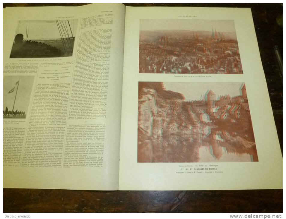 1925 Aviation Buc ; Semur-en-Auxois, Dijon,Nimes,Valence En 3 Dimensions ; L'apprentissage Chemins De Fer ;Gy-l'Evèque - L'Illustration