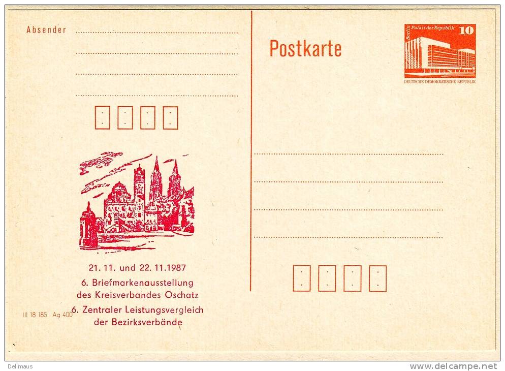 Amtliche Privatganzsache Oschatz Briefmarkenausstellung (ungebraucht) - Postcards - Mint