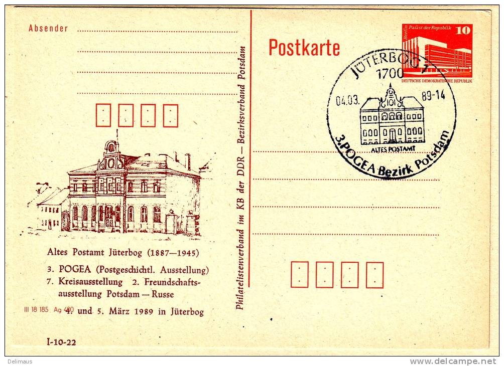 Amtliche Privatganzsache Jüterbog POGEA Ausstellung Potsdam Russe - Postcards - Used