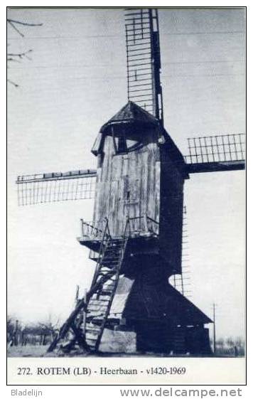 ROTEM Bij Dilsen-Stokkem (Limburg) - Molen/moulin - Blauwe Prentkaart Ons Molenheem Van De Verdwenen Houten Molen - Dilsen-Stokkem