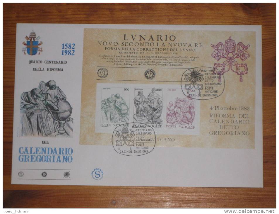 FDC Vatikan Vatican Vaticane 23.11.1982 LVNARIO Calendario Gregoriano Block Sheet - Blocs & Feuillets