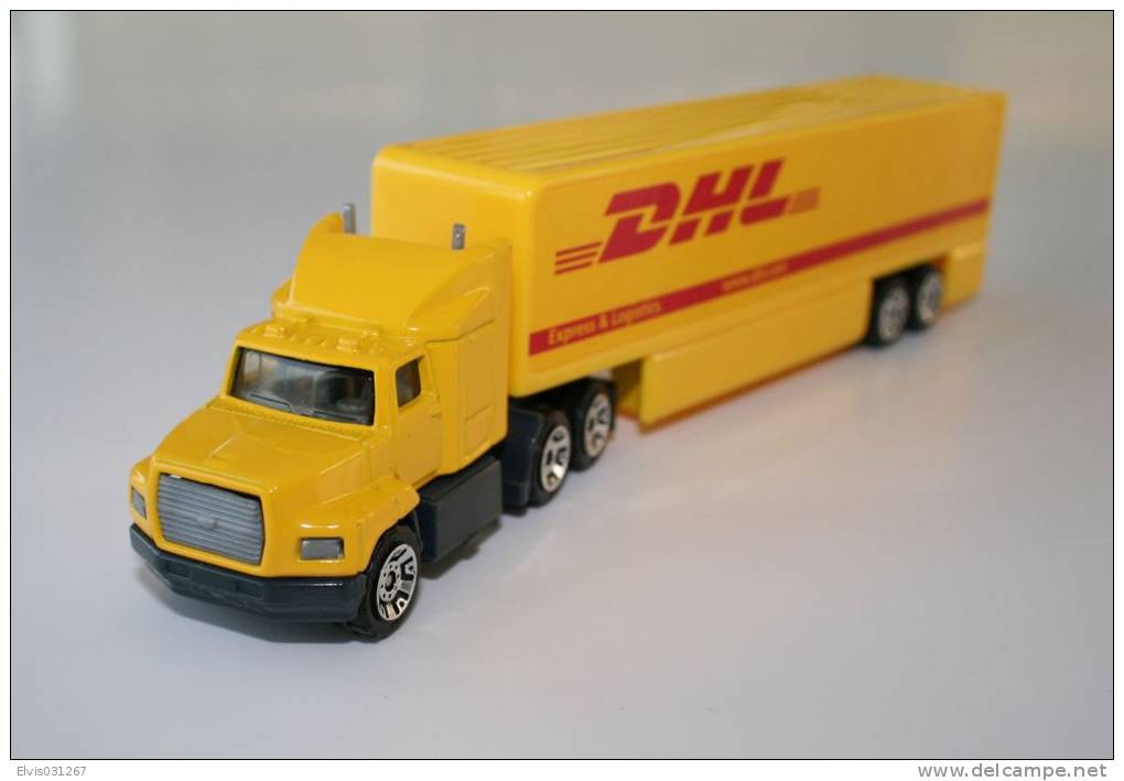 Matchbox Lesney CY115A/1 Ford Aeromax Asada 1991 - Fishbelly Trailer DHL - 2005 Convoy Wheels - 1/97 - Matchbox