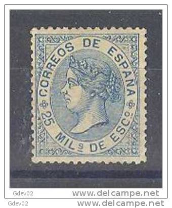 ES097-L3811TCFRE.spaña Spain Espagne. ISABEL Ll. 1867.(Ed 97**)sin Charnela .MAGNIFICO - Familias Reales