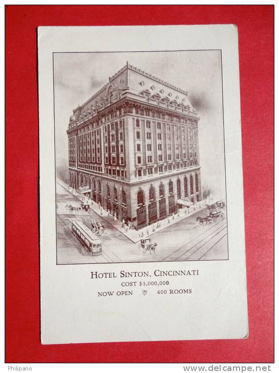 OH - Ohio > Cincinnati   Hotel Sinton  Undivded Back=   ===== Ref   493 - Cincinnati