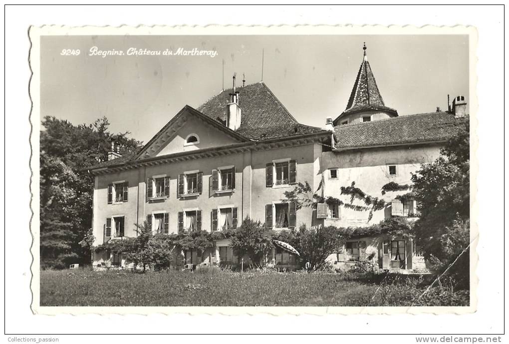 Cp, Suisse, Begnins, Château De Martheray, Voyagée - Begnins