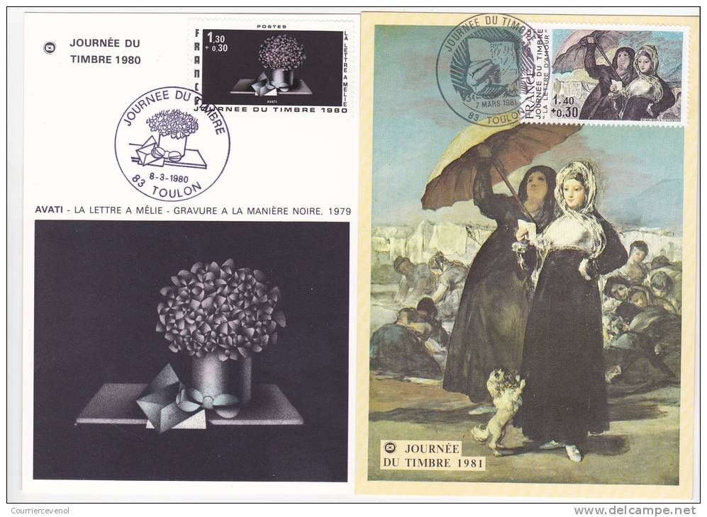 9 Cartes Fédérales Journée Du Timbre De 1980 à 1986 - TOULON (Var) - La Valette Du Var - Stamp's Day