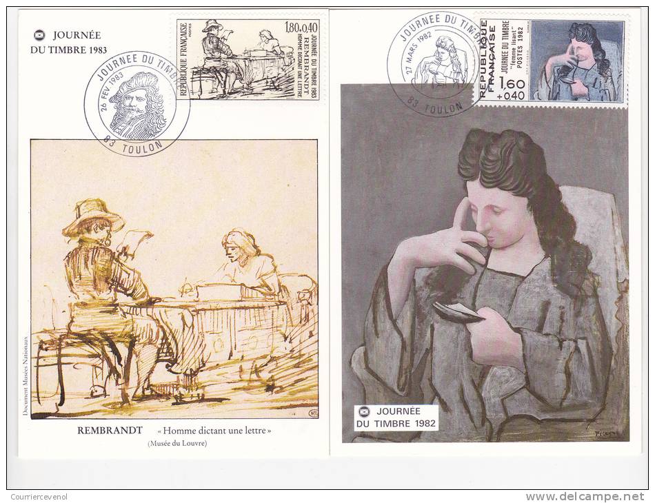 9 Cartes Fédérales Journée Du Timbre De 1980 à 1986 - TOULON (Var) - La Valette Du Var - Stamp's Day