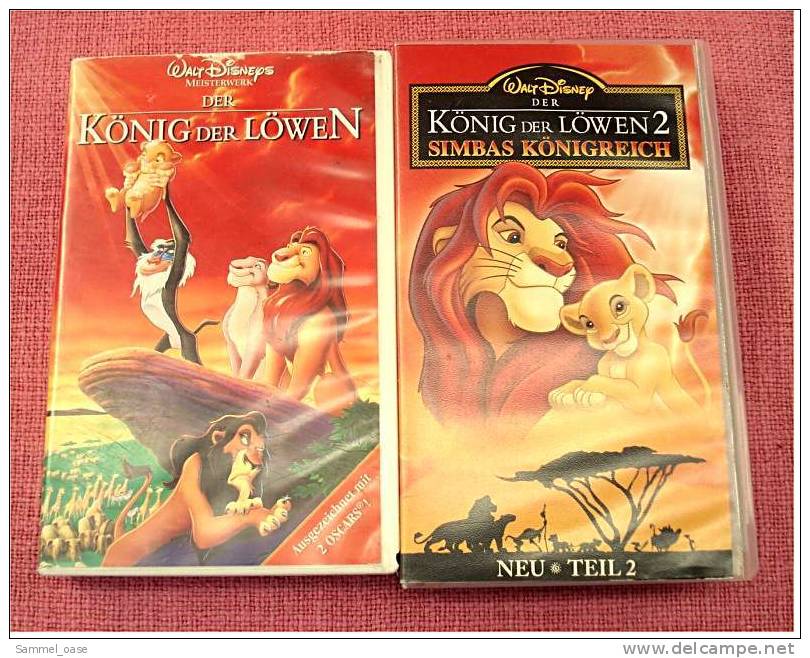 2 VHS Video  - Videocasetten  König Der Löwen  -  Teil 1 & 2  Von Walt Disney - Children & Family