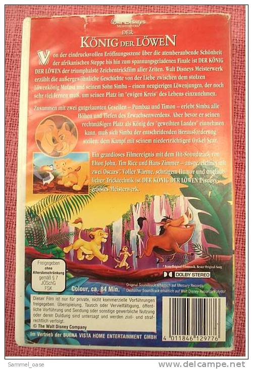2 VHS Video  - Videocasetten  König Der Löwen  -  Teil 1 & 2  Von Walt Disney - Infantiles & Familial
