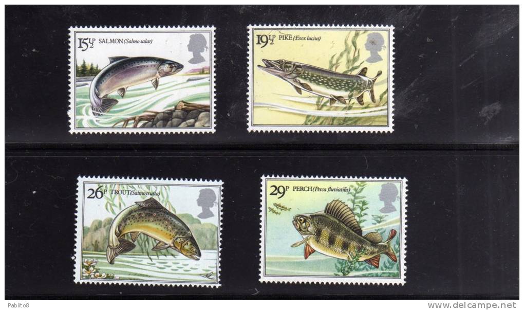 GREAT BRITAIN - GRAN BRETAGNA 1983 BRITISH RIVER FISHES - PESCI DI FIUME INGLESI MNH - Nuovi