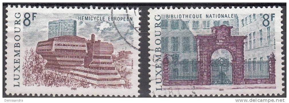 Luxembourg 1981 Michel 1029 - 1030 O Cote (2008) 0.80 Euro Batîments Cachet Rond - Gebraucht