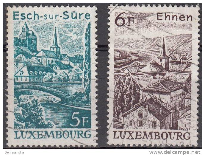 Luxembourg 1977 Michel 947 - 948 O Cote (2008) 0.60 Euro Esch-sur-Sûre / Ehnen Cachet Rond - Oblitérés