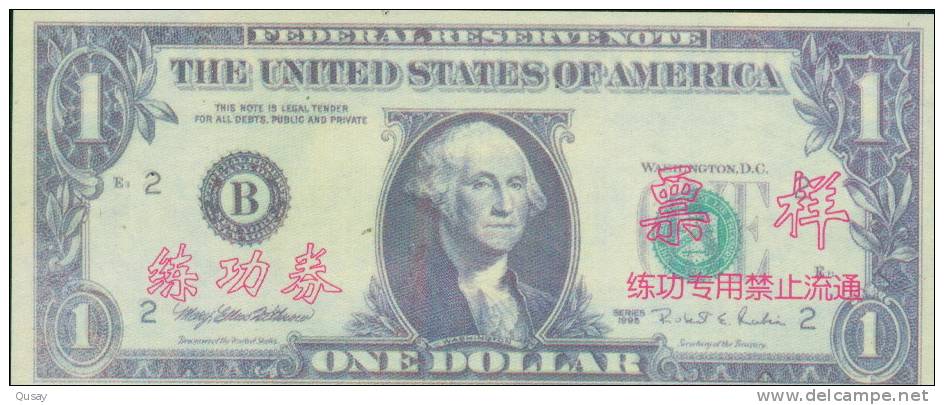 BOC (Bank Of China) Training Banknote,   Macau  Banknote Specimen Overprint - Otros & Sin Clasificación