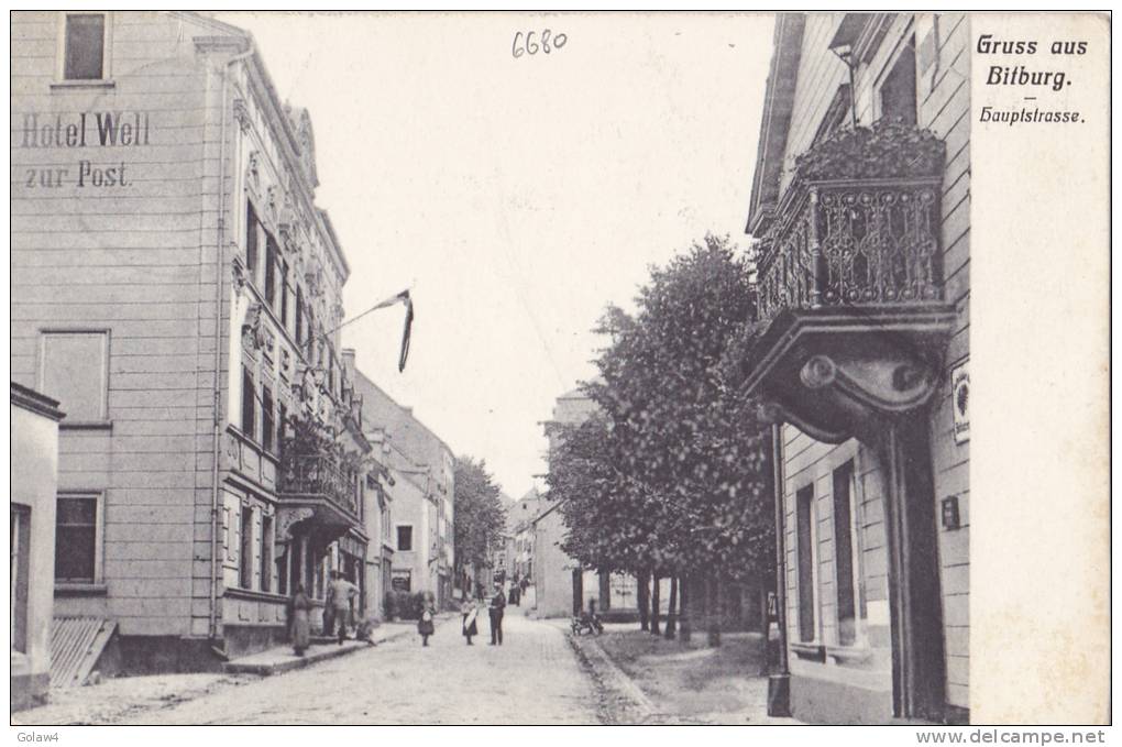 6680# GRUSS AUS BITBURG HAUPTSTRASSE - HOTEL WELL SUR POST 1908 RHEINLAND PFALZ TRIER - Bitburg
