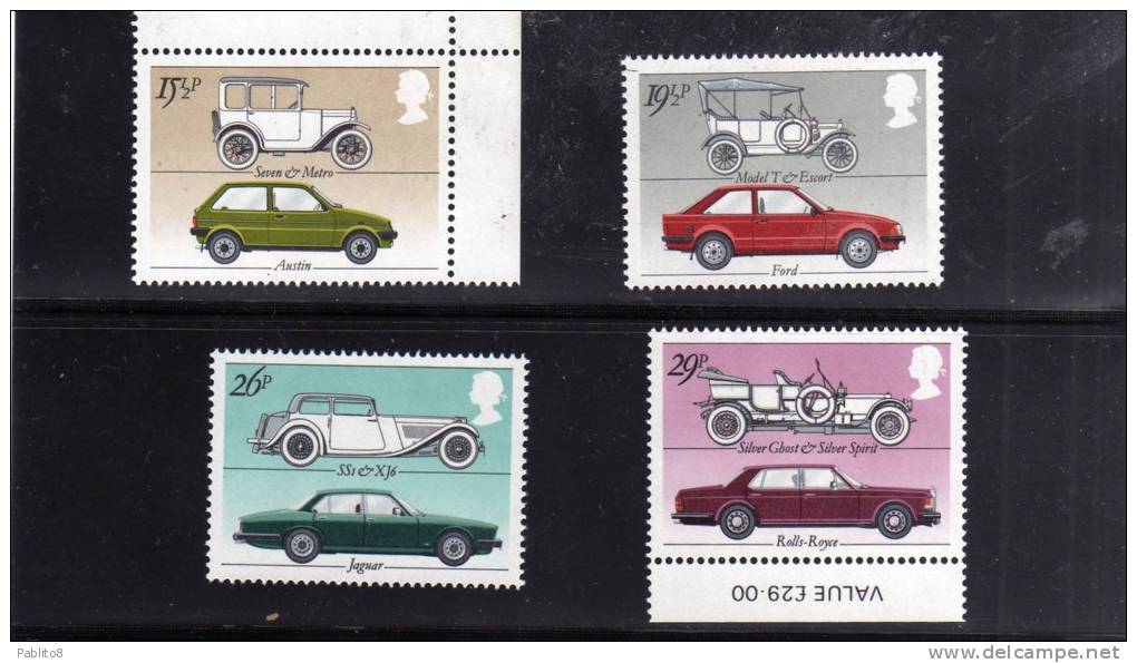 GREAT BRITAIN - GRAN BRETAGNA 1982 CARS - AUTOMOBLI MNH - Unused Stamps