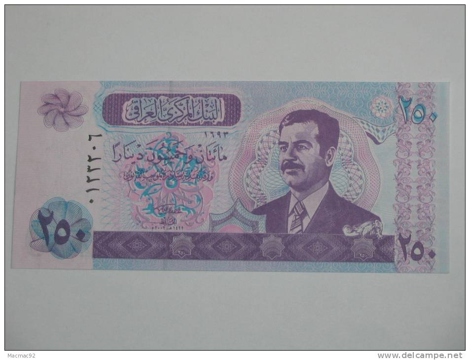 250 Dinars . Irak -Saddam Hussein - Iraq