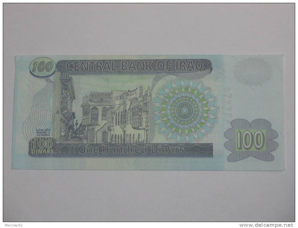 100 Dinars . Irak -Saddam Hussein - Irak