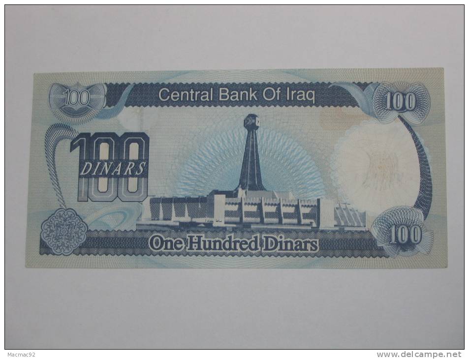 100 Dinars . Irak - Saddam Hussein.One Hundred Dinars - Iraq