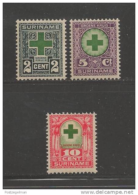 SURINAME  1927 Unused Hinged Stamp(s) Green Cross Complete Serie Nrs. 127-129 - Suriname ... - 1975