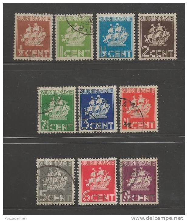 SURINAME  1936 Unused Without Glue Stamp(s) Little Ship 9 Values Only, Thus Not Complete Nrs. 157=166 - Surinam ... - 1975