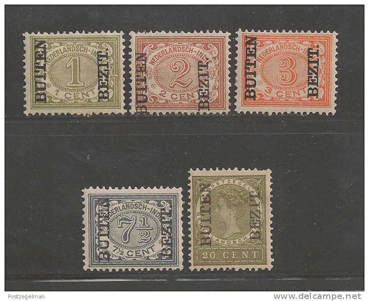 NEDERLANDS INDIE 1908 Unused Hinged Stamp(s) Overprint Buiten Bezit 5 Values Only Nrs. 81=92 - Netherlands Indies