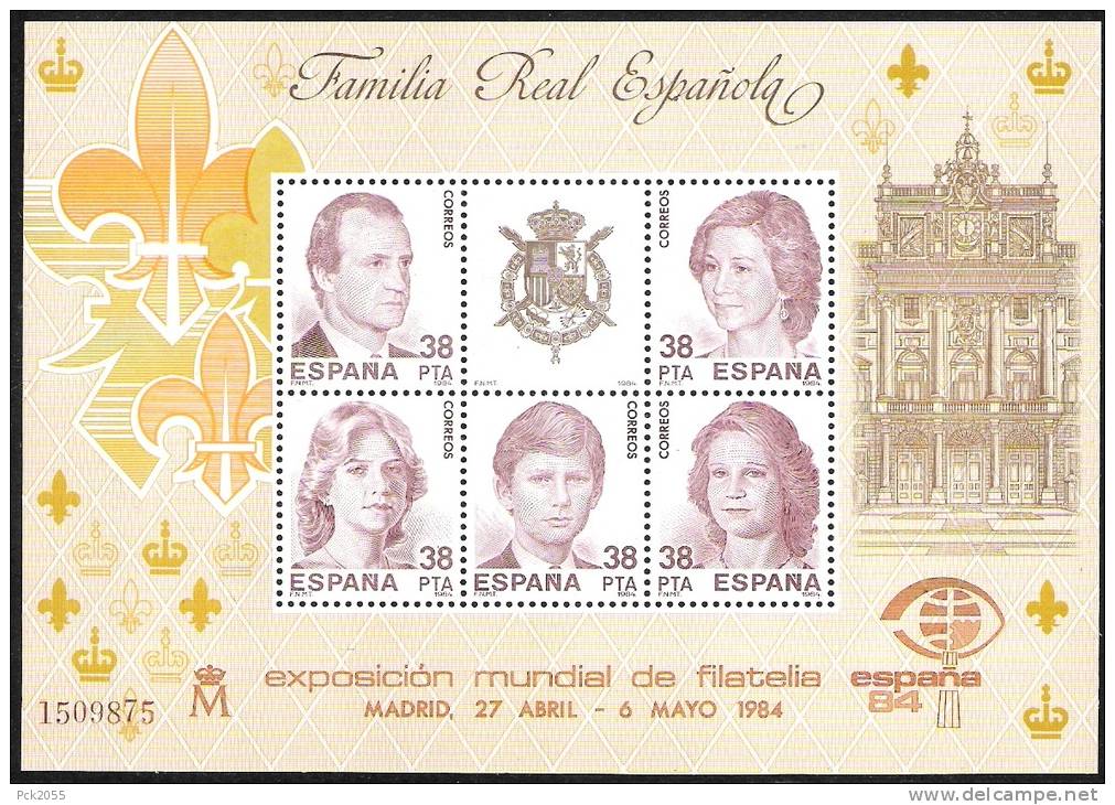 Spanien 1984 MiNr.2627-2631  Block 27 **postfrisch Intern. Briefmarkenausstellung ESPANA 84( E3 )günstige Versandkosten - Blocs & Feuillets