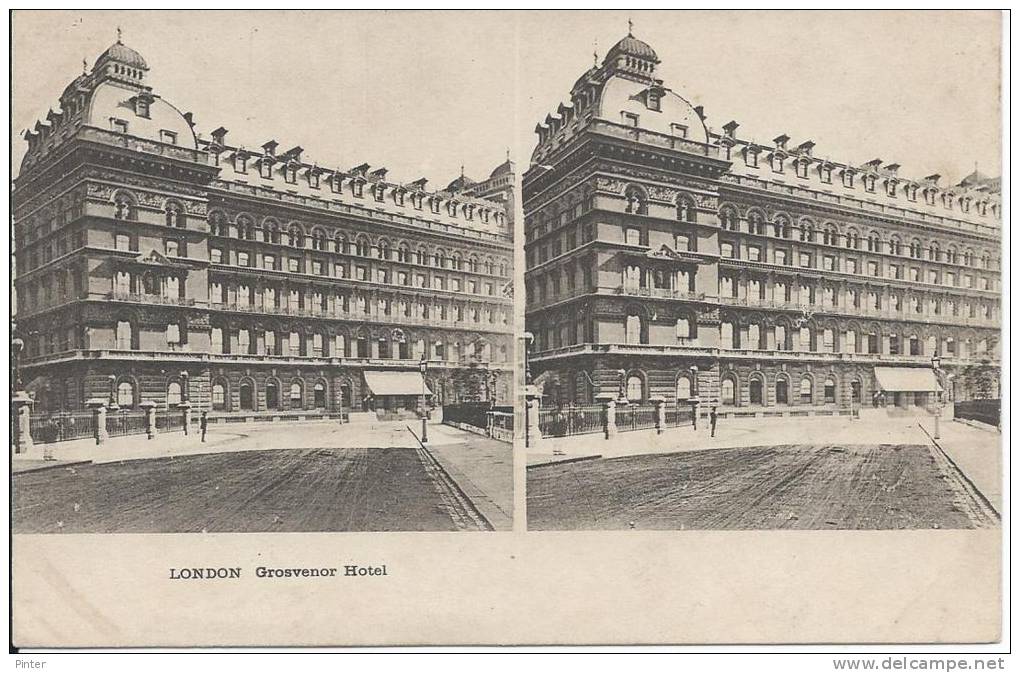 CARTE STEREOSCOPIQUE - LONDON Grosvenor Hotel - Cartes Stéréoscopiques