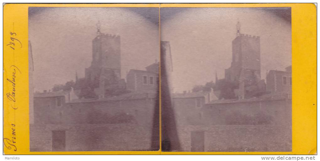 PERNES LES FONTAINES " Photo Sur Carton De 1893 " RARE Dim Env 17 Sur 8 Cm - Pernes Les Fontaines