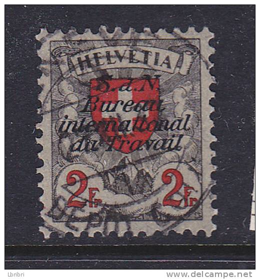 SUISSE SERVICE N°75 NOIR    ET ROUGE SUR GRIS  TIMBRES POSTE DE 1924/1930 SURCHARGE B BUREAU INTERNATIONAL DU TRAVAILOBL - Service