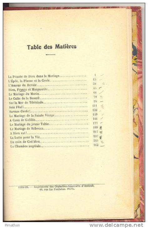 Discours De Mariage Par L´Abbé Stephen COUBE , Livre De 273 Pages ( Belle Reliure ) - Religion