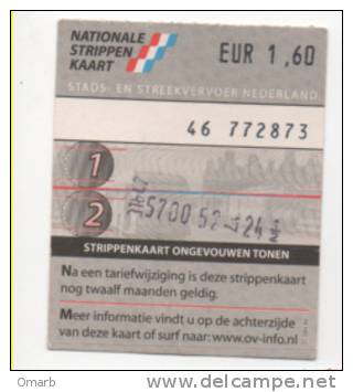 AIt032 Strippen Kaart, Biglietto Autobus, Billet, Tram, Metro, Bus, Amsterdam, Olanda, Pays Bas, Holland - Europe