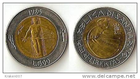 San Marino  500 Lire 1985 - Saint-Marin