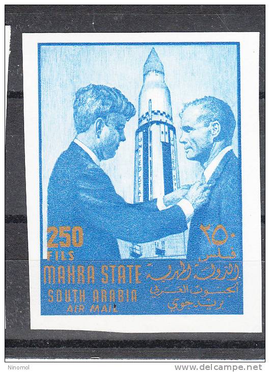 Mahra State   -   1967.  J. F. Kennedy    With  Astronaut   J. Glenn.   MNH  Imperforated - Kennedy (John F.)