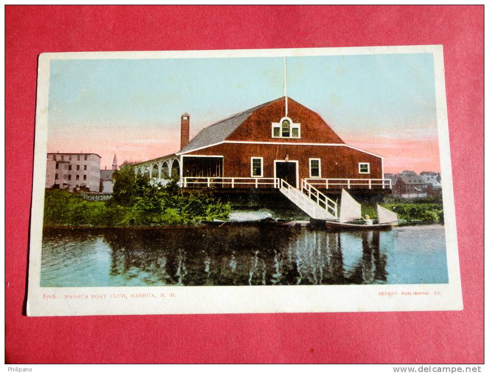 New Hampshire > Nashua   Boat  Club  Detroit Undivded Back    =  Ref 495 - Nashua