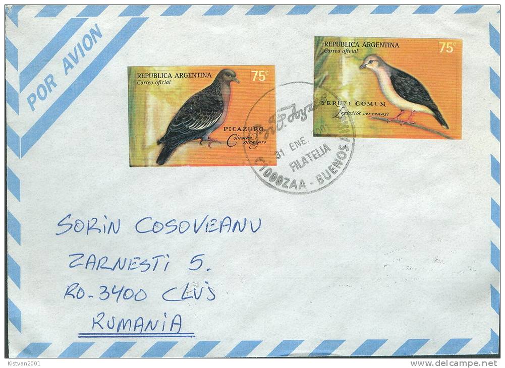 Argentina Stamps On Cover - Columbiformes