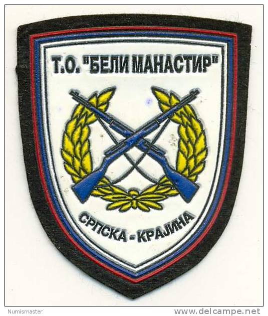 CROATIA , SERBS ARMY , TERITORIAL DEFENCE BELI MANASTIR PATCH - Ecussons Tissu